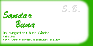 sandor buna business card