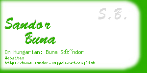 sandor buna business card